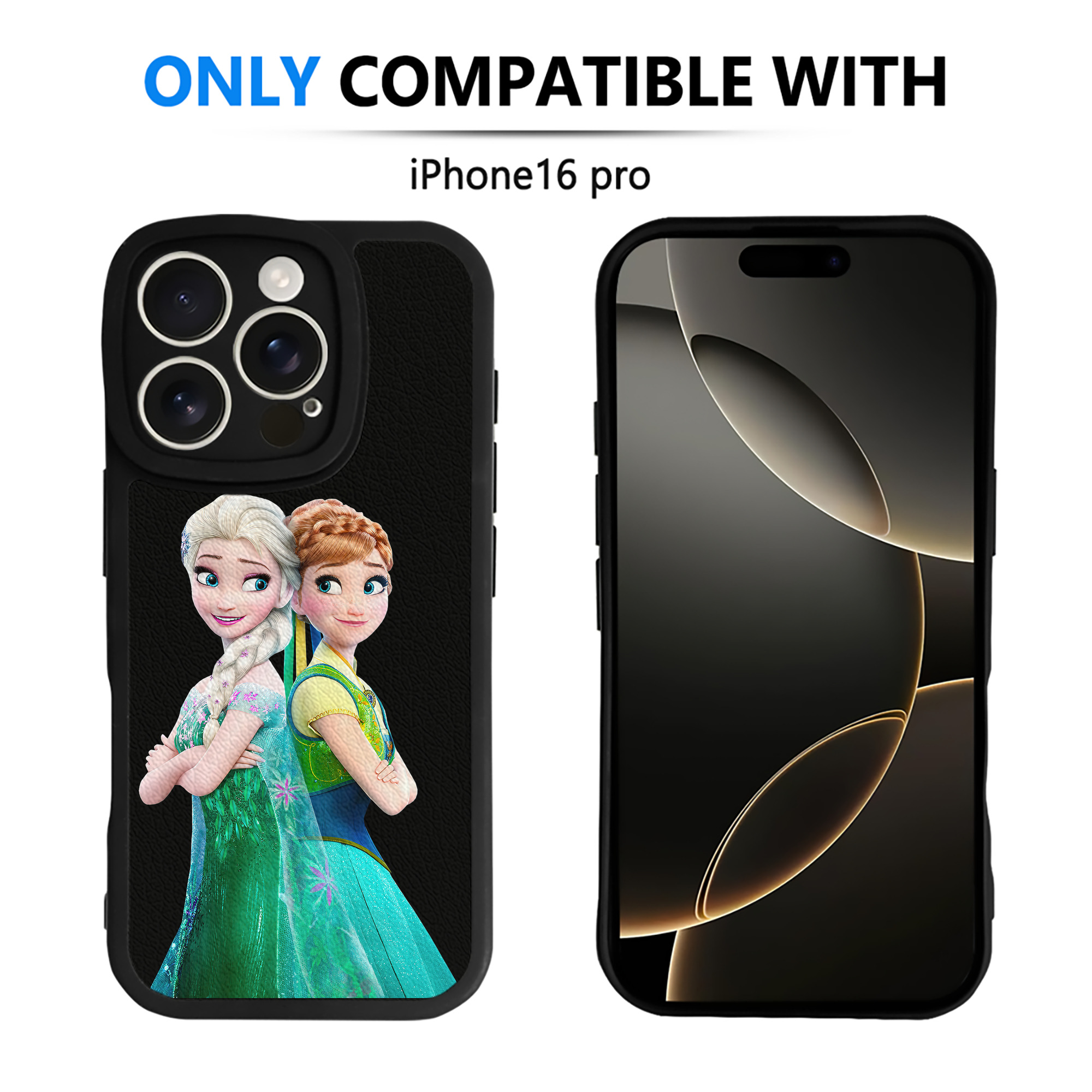 （画像用） アナと雪の女王 アンナ エルサ Frozen Anna Elsa 【iPhone 16シリーズ対応】シリコンスマホケース（レザー調） 材質：シリコン